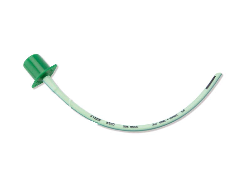 Plain endotracheal tube (soft green tube)