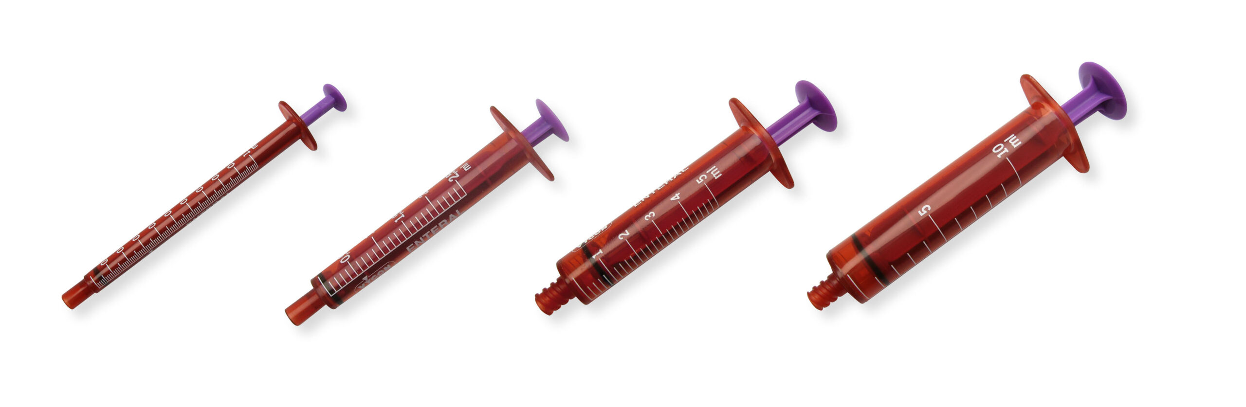 Amber syringe for enteral drug administration