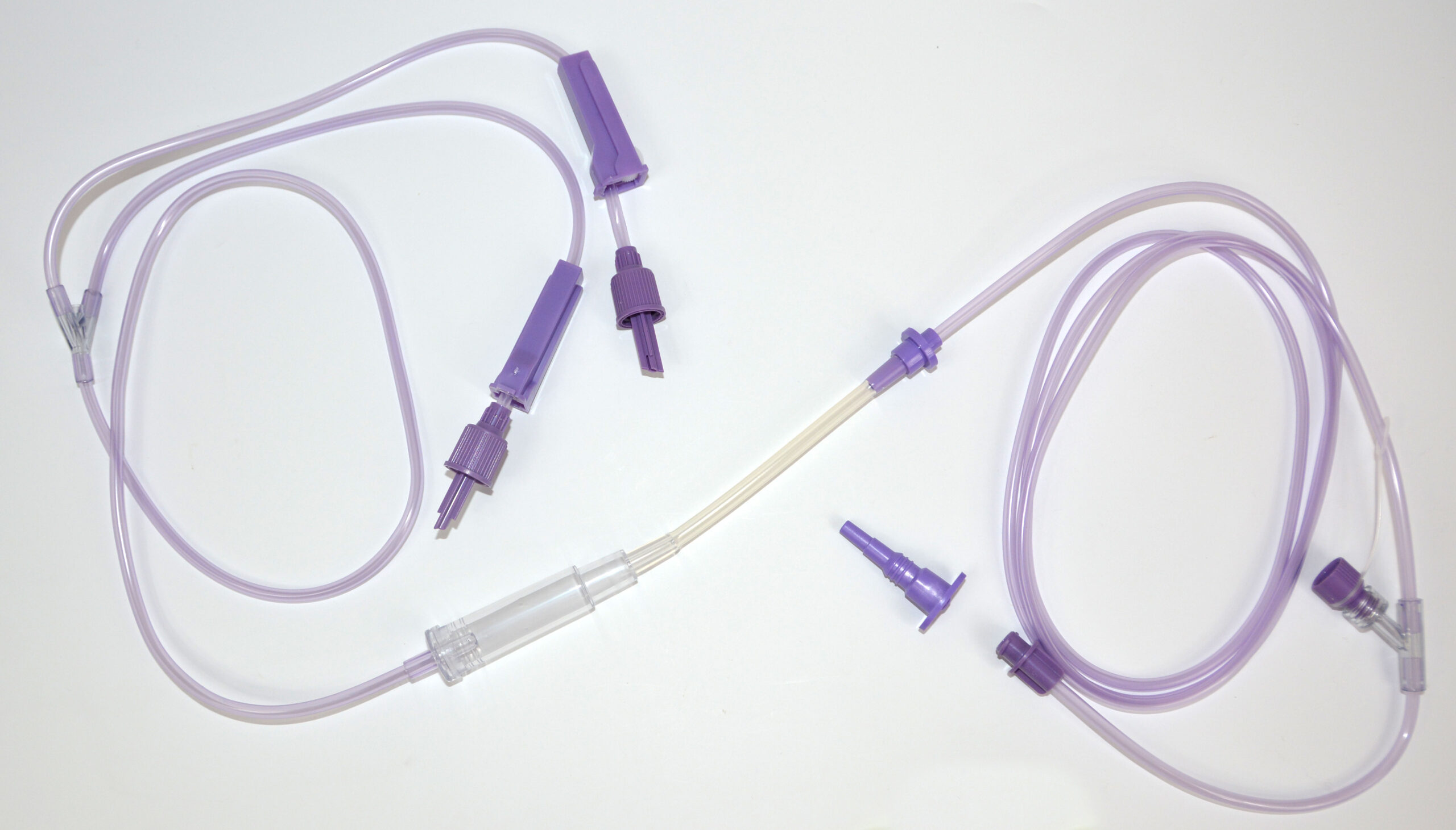 Enteral nutrition ENFit pump set with double line for Easylit pump